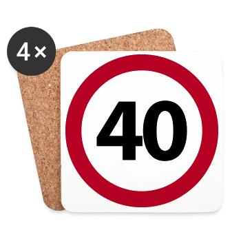 40th Birthday - Coasters (set of 4) - white - Front
