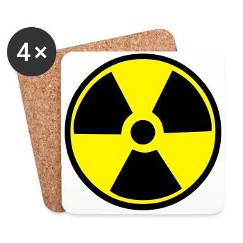 Radioactive Warning - Coasters (set of 4) - white - Front