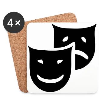 theatre masks - Coasters (set of 4) - white - Front