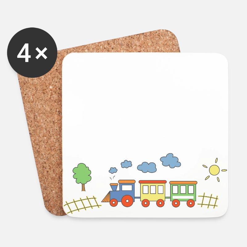 Zug Mit Waggons - Untersetzer (4er-Set) - Weiß
