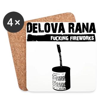 Delova Rana 75mm Fucking Fireworks Böller Geschenk - Untersetzer (4er-Set) - Weiß - Vorne