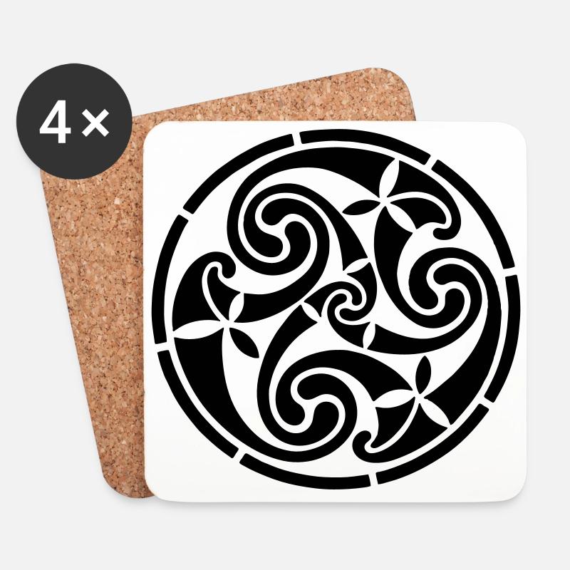 "Celtic" Coil - Untersetzer (4er-Set) - Weiß