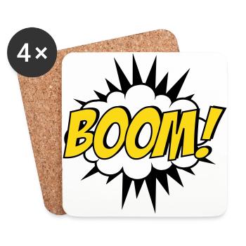 Boom! - Dessous de verre (lot de 4) - blanc - Devant