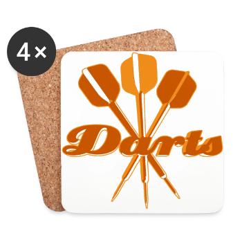 darts-III-orange - Untersetzer (4er-Set) - Weiß - Vorne