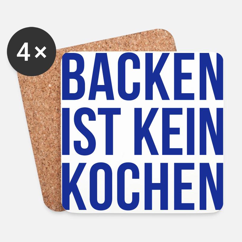 BACKEN IST KEIN KOCHEN - Untersetzer (4er-Set) - Weiß