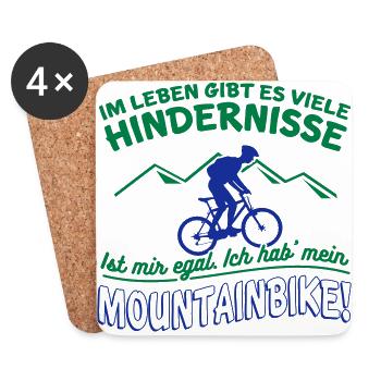 Hindernisse sind egal! Ich hab mein Bike Geschenk - Untersetzer (4er-Set) - Weiß - Vorne