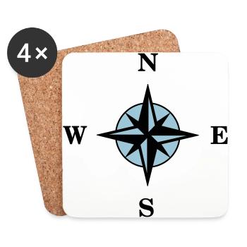 Compass - Coasters (set of 4) - white - Front