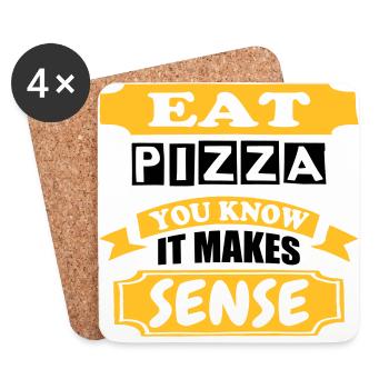 Eat Pizza - Coasters (set of 4) - white - Front
