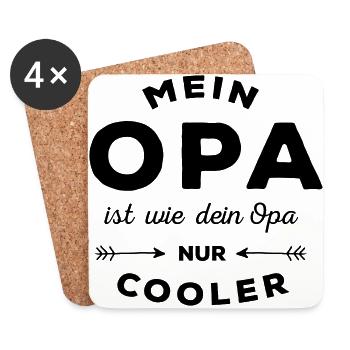 Mein Opa - Untersetzer (4er-Set) - Weiß - Vorne