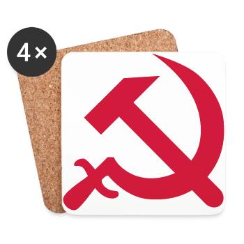 Hammer & Sickle / Serp + Molot Union soviétique 1c - Dessous de verre (lot de 4) - blanc - Devant