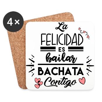 Le bonheur danse la Bachata avec toi - Dessous de verre (lot de 4) - blanc - Devant