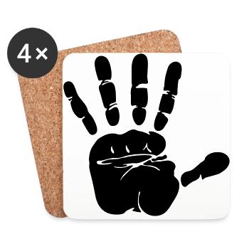 hand print - Coasters (set of 4) - white - Front