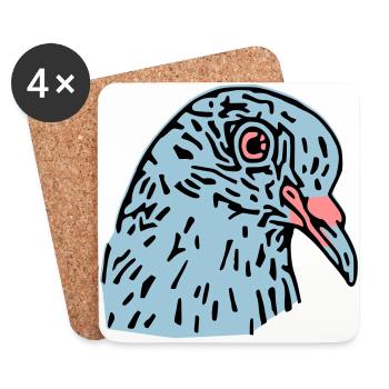 pigeonnot - Dessous de verre (lot de 4) - blanc - Devant
