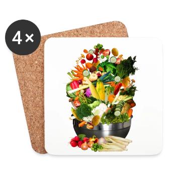 VEGAN COLLECTION - Coasters (set of 4) - white - Front