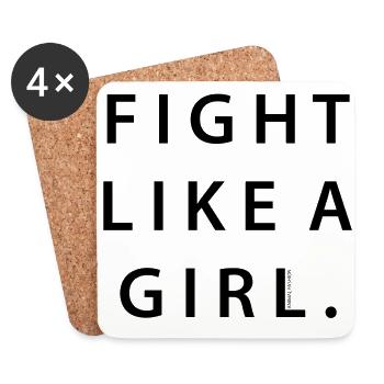 Fight Like A Girl | Animal Fashion - Untersetzer (4er-Set) - Weiß - Vorne