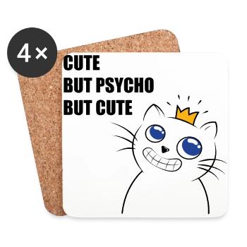 cute but psycho - Untersetzer (4er-Set) - Weiß - Vorne