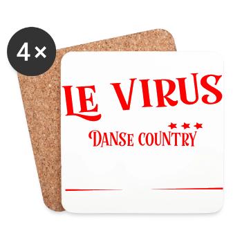Danse country Virus cadeau sport - Dessous de verre (lot de 4) - blanc - Devant