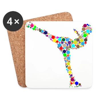 patinage sur patins à glace patins courir skating5 - Dessous de verre (lot de 4) - blanc - Devant