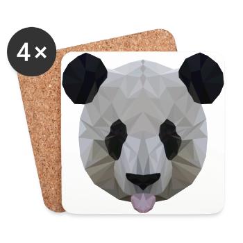 Polygon Panda - Untersetzer (4er-Set) - Weiß - Vorne