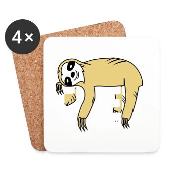 réveiller l'animal en moi fainéantise - Dessous de verre (lot de 4) - blanc - Devant