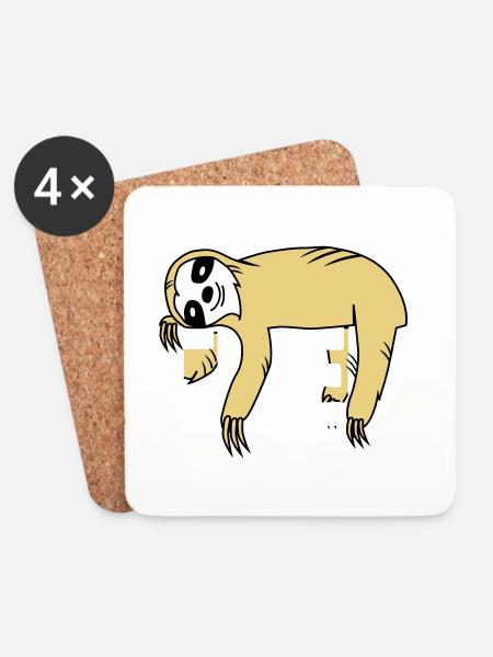 Raise the animal in me Faultier - Coasters (set of 4) - white
