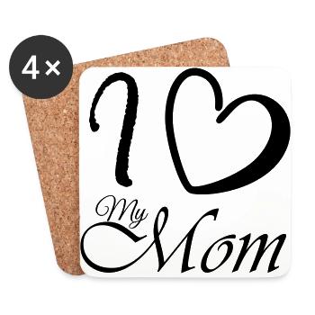 i love my mom - Untersetzer (4er-Set) - Weiß - Vorne