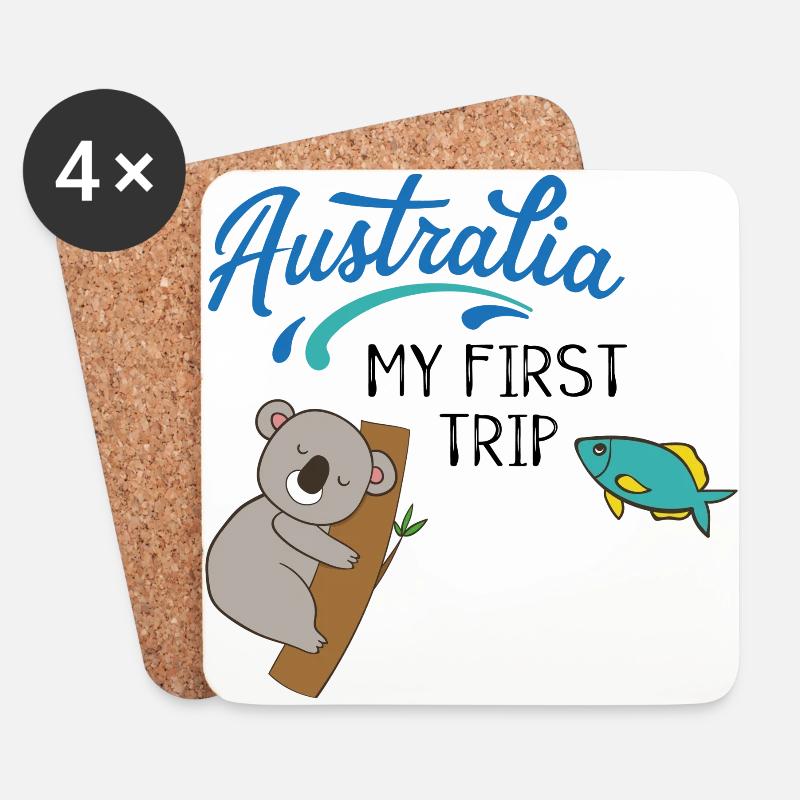 Australien - Untersetzer (4er-Set) - Weiß