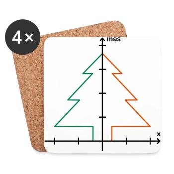 Mathe XMas Weihnachten - Untersetzer (4er-Set) - Weiß - Vorne
