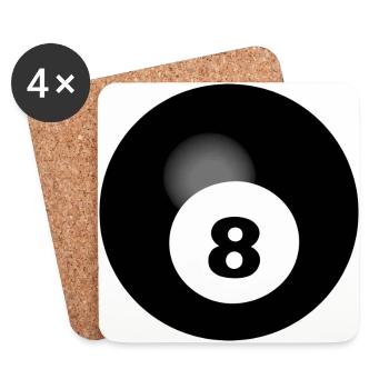 Black 8 billiards - Coasters (set of 4) - white - Front