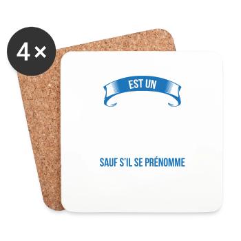 Jean-Louis idéal mythe cadeau noël - Dessous de verre (lot de 4) - blanc - Devant