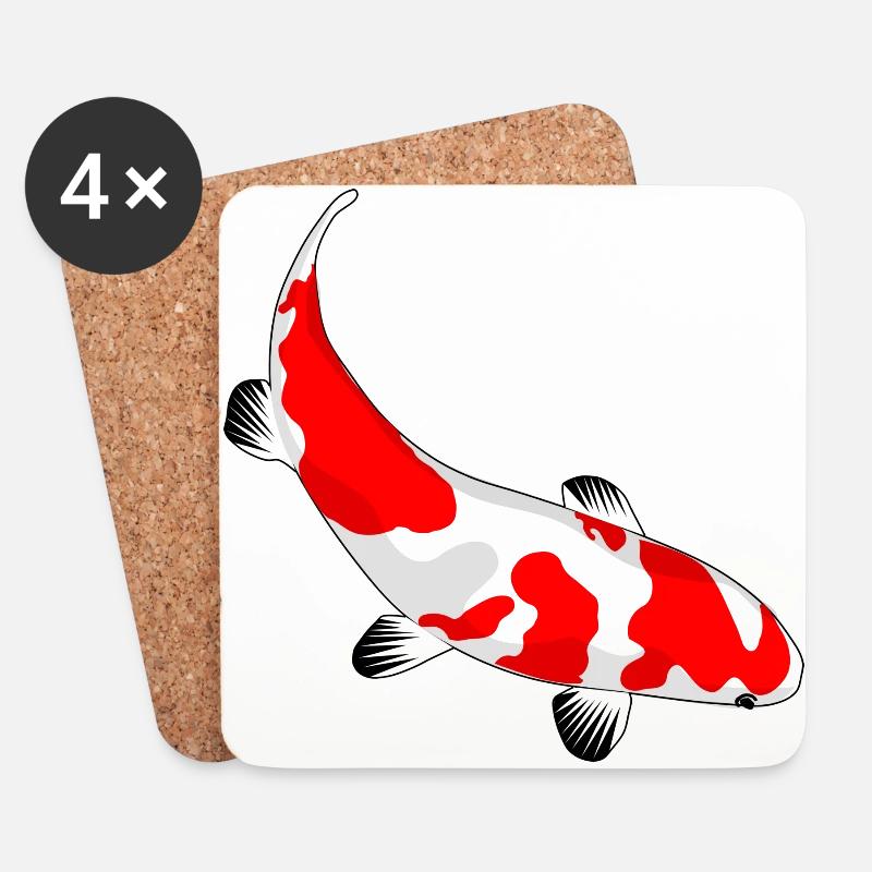 Koi - Coasters (set of 4) - white