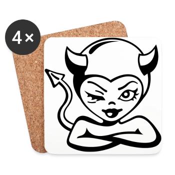 Devil Lady - Untersetzer (4er-Set) - Weiß - Vorne