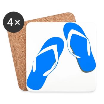 été plage l'été plage vacances urlaub300 - Dessous de verre (lot de 4) - blanc - Devant
