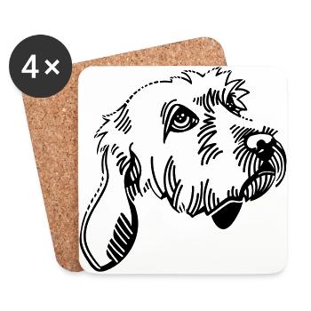Basset Fauve De Bretagne - Coasters (set of 4) - white - Front
