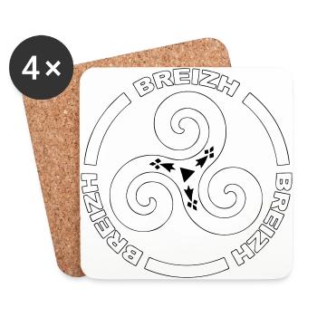 Breizh Triskel - Dessous de verre (lot de 4) - blanc - Devant