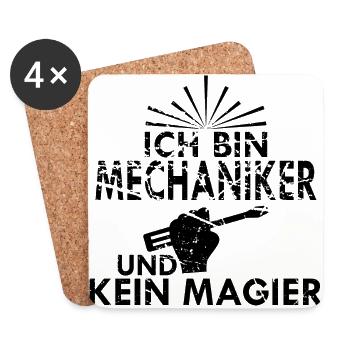 ich bin Mechaniker kein magier - Untersetzer (4er-Set) - Weiß - Vorne