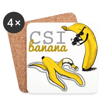 Banana crime hyena - Coasters (set of 4) - white - Front