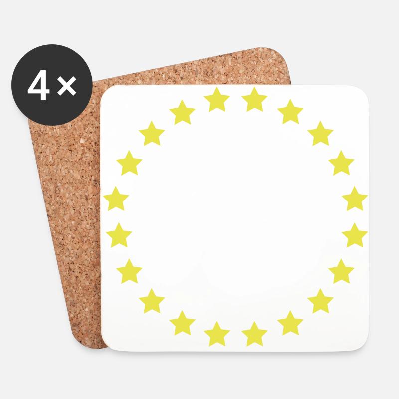 Stern Sterne Kreis Sternenkreis Rund 1c - Untersetzer (4er-Set) - Weiß