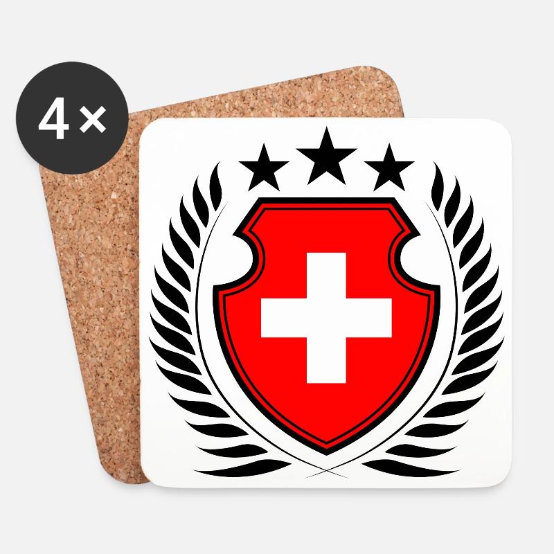 Schweiz - Untersetzer (4er-Set) - Weiß