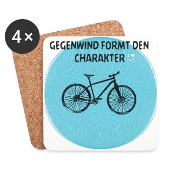 Fahrrad 2 - Untersetzer (4er-Set) - Weiß - Vorne