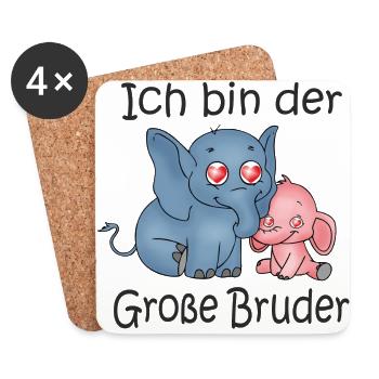 Ich Bin Der Große Bruder - Untersetzer (4er-Set) - Weiß - Vorne