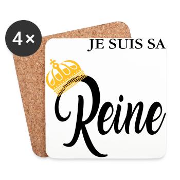 Je suis sa reine - Dessous de verre (lot de 4) - blanc - Devant