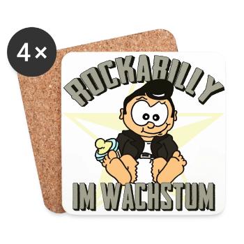 Rockabilly im Wachstum - Untersetzer (4er-Set) - Weiß - Vorne
