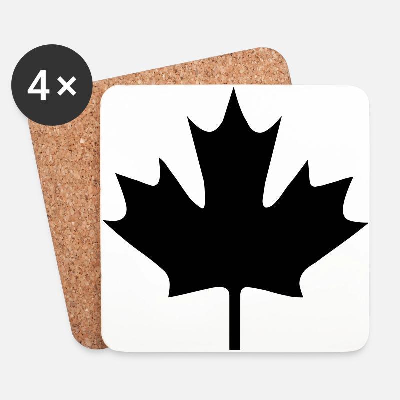 Canada - Canadian Leaf - Coasters (set of 4) - white