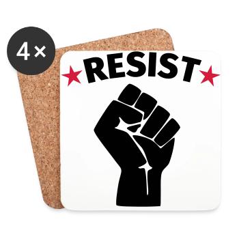 Resistance protest raised fist - Coasters (set of 4) - white - Front
