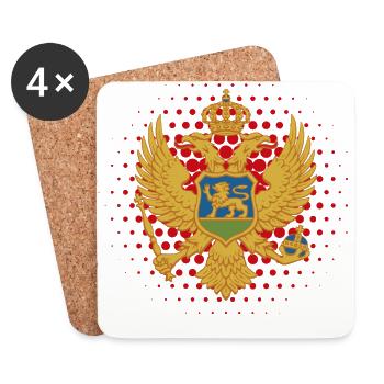 Montenegro T-Shirt - Untersetzer (4er-Set) - Weiß - Vorne