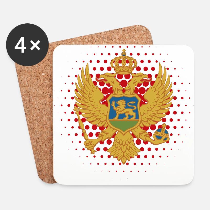 Montenegro T-Shirt - Untersetzer (4er-Set) - Weiß