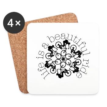 MTB Mountain Bike Life is a beautiful ride - Coasters (set of 4) - white - Front