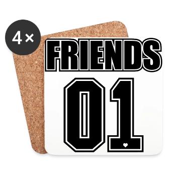 Meilleurs amis pour toujours / amis cadeau 2 - Dessous de verre (lot de 4) - blanc - Devant