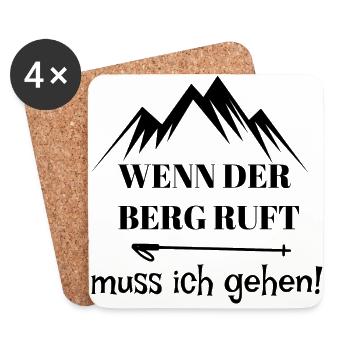 wenn der berg ruft muss ich gehen - Untersetzer (4er-Set) - Weiß - Vorne